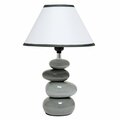 Creekwood Home Priva 14.7in Contemporary Ceramic Stacking Stones Table Desk Lamp, Gray CWT-2015-GY